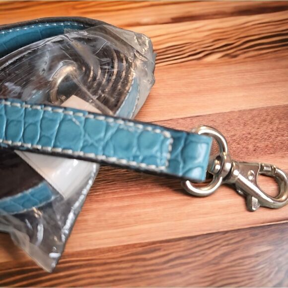 Purse Replacement Crossbody Strap Blue Croc Embossed - Picture 3 of 3